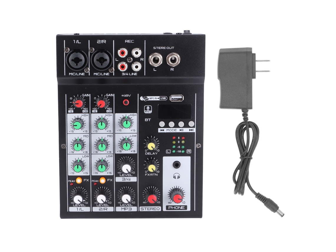 Yncm-mixer 4 Canais Usb Metal Para Stream E Karaokê Us Plug