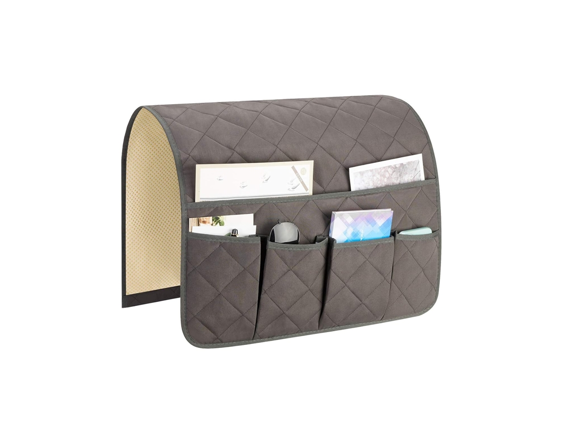 Bolsa Organizadora Para Cabeceira Cama Sofá Cinza