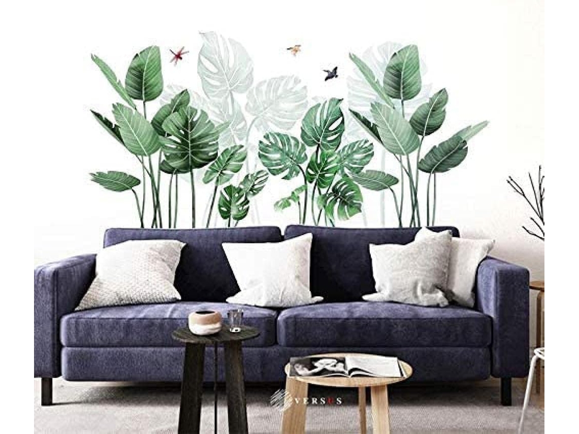 Adesivos Muraux 3d Grama Verde Fresca Adesivos De Pvc Muraux Fita Decoração Mural Mural Folhas De Palmeira Mural Para Sala De Estar R Bathr E Cozinha