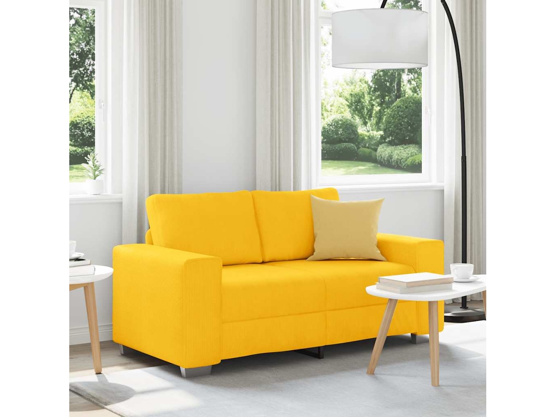Vidaxl Sofá-luvas 160x77x82 Cm Tecido Corduroy Amarelo-claro