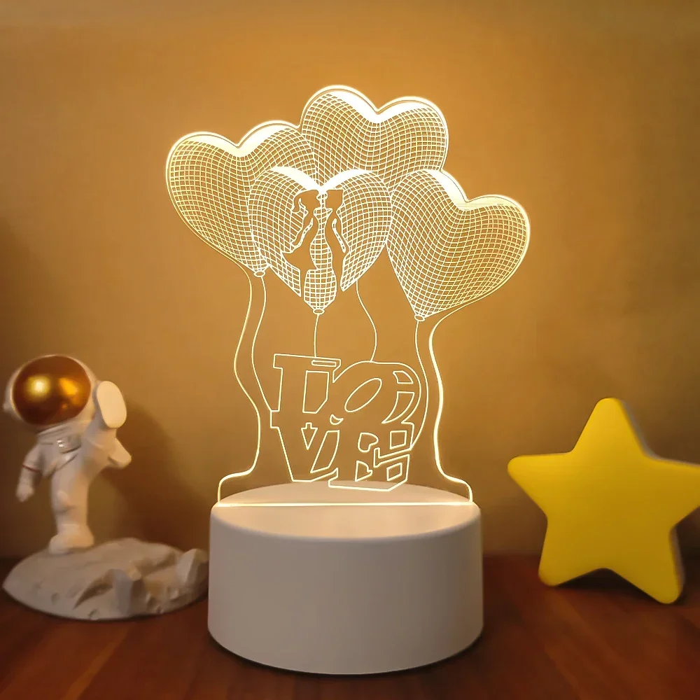Luminária Noturna Led 3d Criativa, Luz Decorativa para Casa MDUG (luz de 7 Cores)