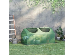 Estufa PE para tomates e plantas com janelas, túnel de cultivo 120x60x60 cm, verde - Ideal para hortaliças