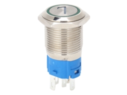 Interruptor Botão 5 Pinos Aço Inox com Luz Automático