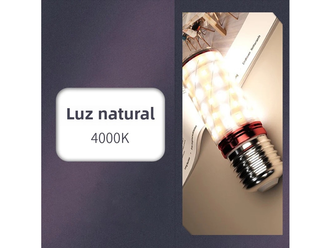 Lâmpadas Led Tipo Milho (15w, Base De Rosca E27, Luz Natural) Com 10 Unidades E Chip Smd2835.