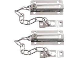 Corrente De Segurança Para Porta Com Trava, Portas Internas E Entrada Adicionais, Prata, Conjunto 2 Unidades.