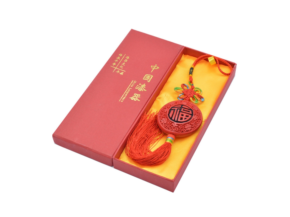 Laxiscreed Ornamento Chinês De Lacquer Para Carro Nó Pequeno Fortuna Negra Decorativo De Natal