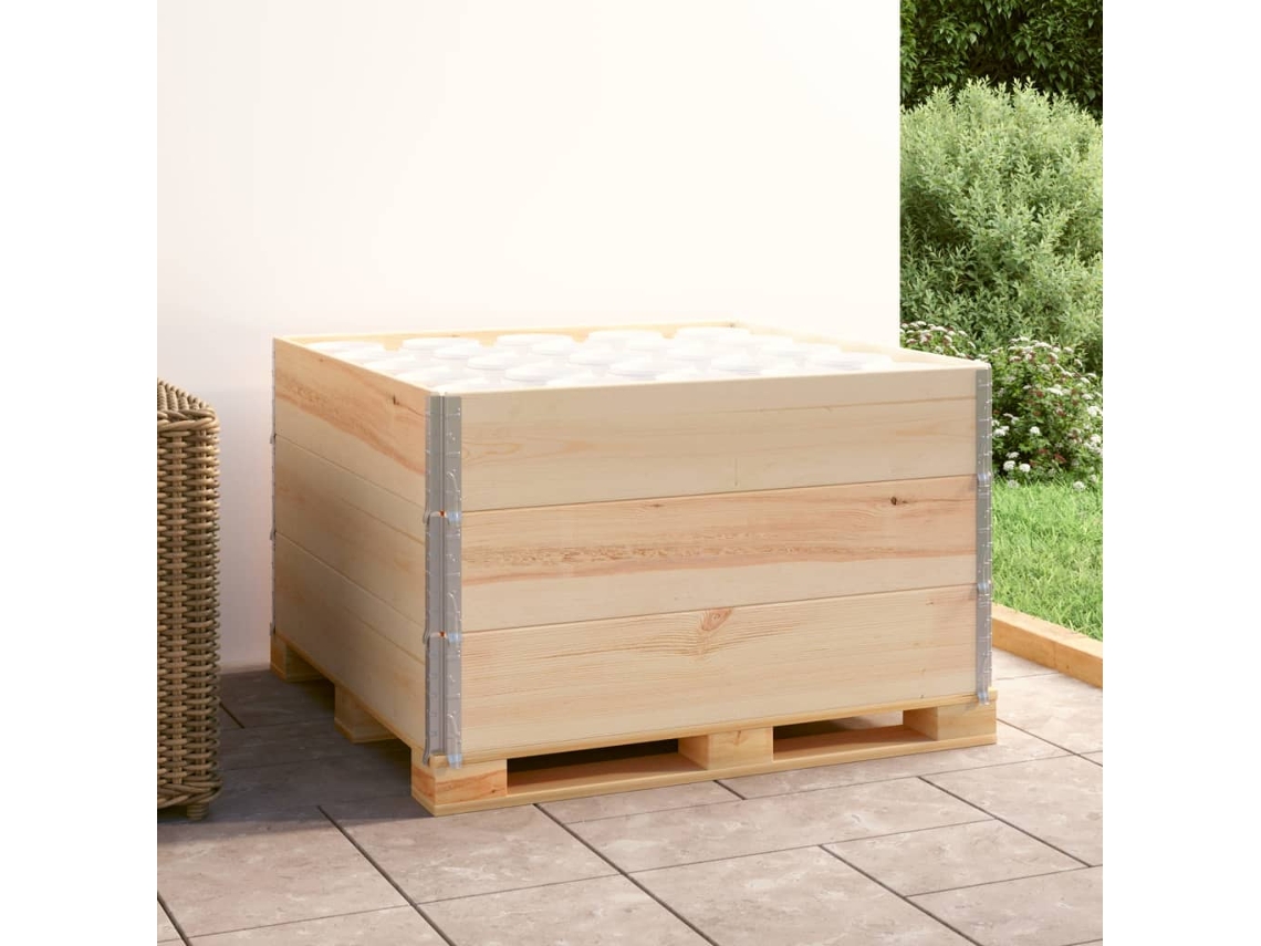 Vidaxl Colares Para Paletes 3 Pcs 100x100 Cm Madeira De Pinho Maciça