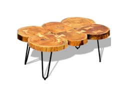 Vidaxl Mesa De Centro 35 Cm 6 Troncos Madeira De Acácia Sólida