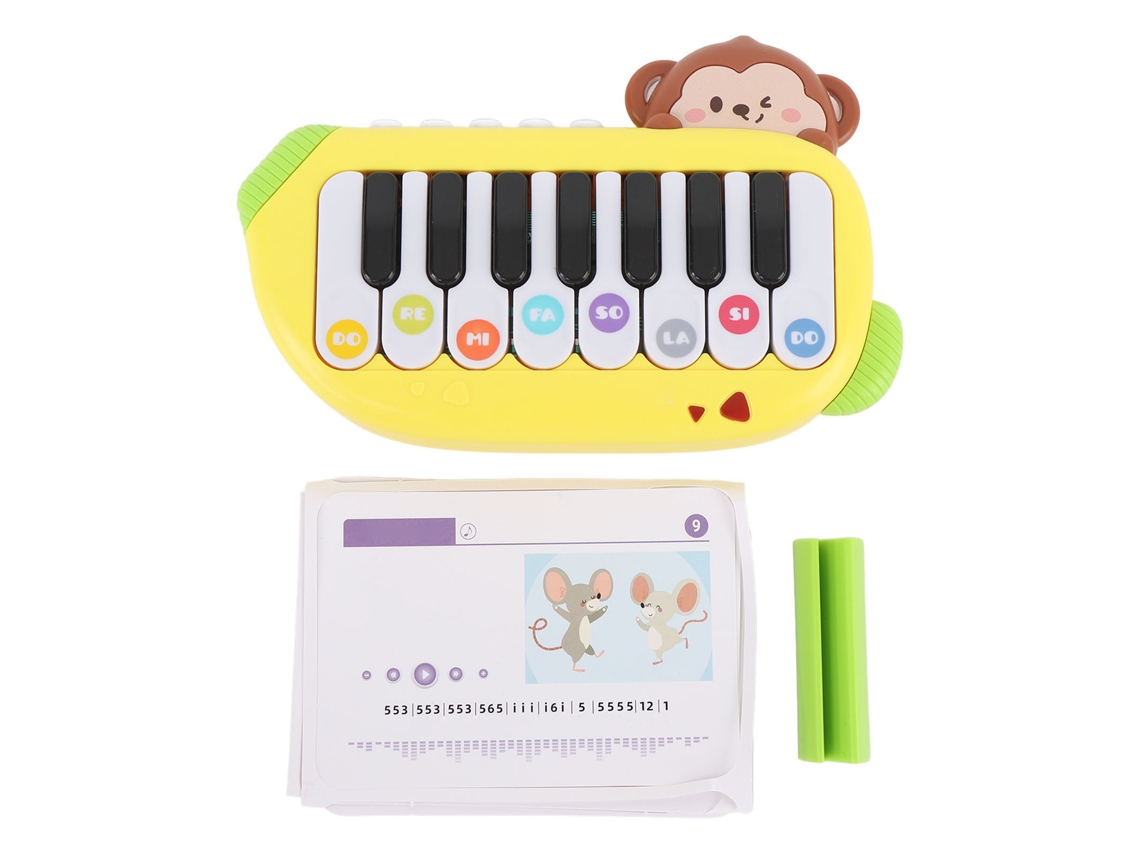 Brinquedo Piano Eletrônico Infantil Mini Portátil Educativo Musical Amarelo