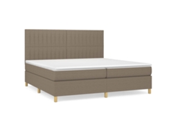 Box Spring Bed, Box Spring Beds Vidaxl Cinzento-acastanhado Tecido (200 X 200 Cm)