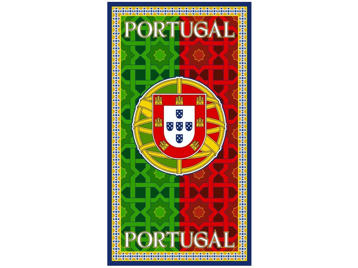 Toalha De Praia Microfibra Bandeira De Portugal Mosaico
