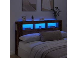 Vidaxl Cabeceira C/ Leds 180x18,5x103,5cm Deriv. Madeira Madeira Velha