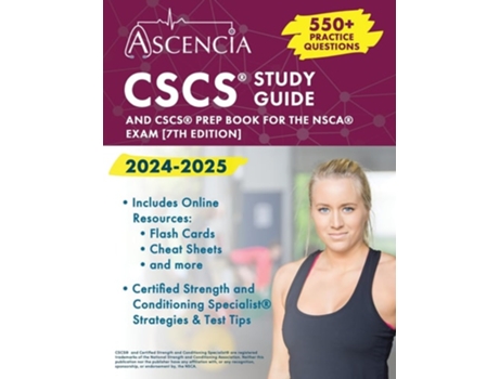 Livro CSCS Study Guide 2024-2025 550 Practice Questions and CSCS Prep Book for the NSCA Exam de Jeremy Downs (Inglês)