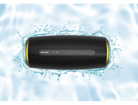 Coluna Portátil PHILIPS TAS6305 (Preto - Bluetooth - Microfone - Prova de água) — Bluetooth, Prova de água