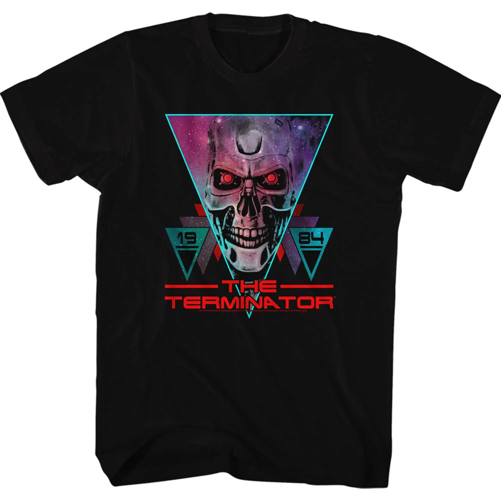 Unisex Adult T-shirt Rockinstone Terminator Space Face Black Sizexl