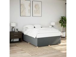 Vidaxl Estrutura De Cama Sem Colchão 140x190 Cm Tecido Cinzento-escuro