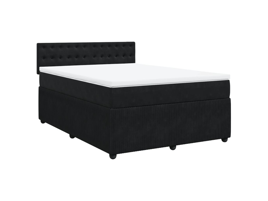Box Spring Bed, Box Spring Beds Vidaxl Preto Veludo (140 X 200 Cm)