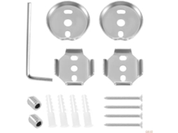 Conjunto De Peças Reposição Para Barra Toalha Q84d, Cor Prata, Com 30 Peças Para Fixação Na Parede Do Banheiro