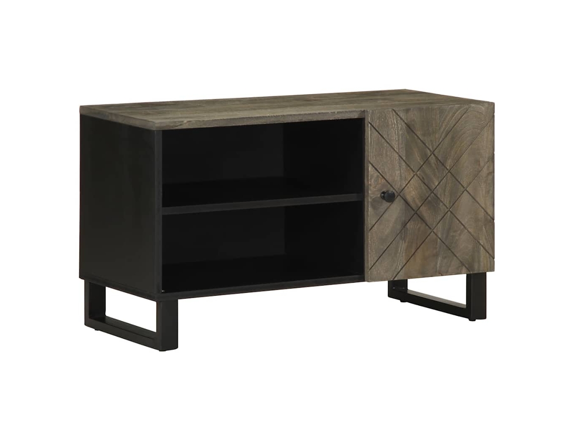 Vidaxl Móvel De Tv 80x33x46 Cm Madeira De Mangueira Maciça Preto