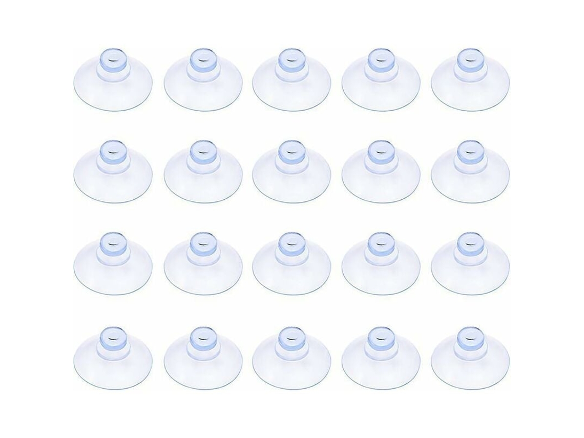 Pacote com 20 Ventosas Pequenas de Plástico Transparente, Sem Gancho, 20 Mm BRILVIBERA