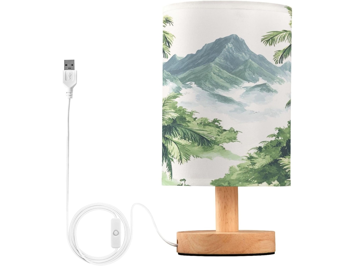 Abajur De Cabeceira Com Design Da Costa Havaiana, Com Porta Usb, Sem Necessidade De Lâmpada, Luz Led Quente Para Quarto
