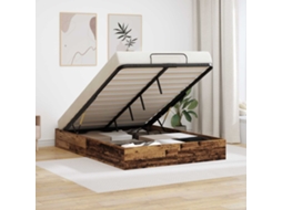 Vidaxl Estrutura De Cama Ottoman Madeira Antiga 193 X 140 X 25 Cm