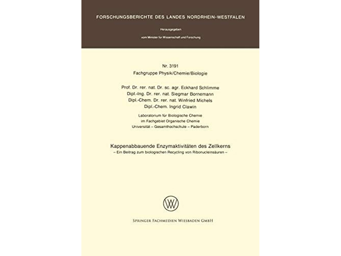 Livro Kappenabbauende Enzymaktivitaten Des Zellkerns De Eckhard Schlimme, Siegmar Bornemann Et Al. (alemão)