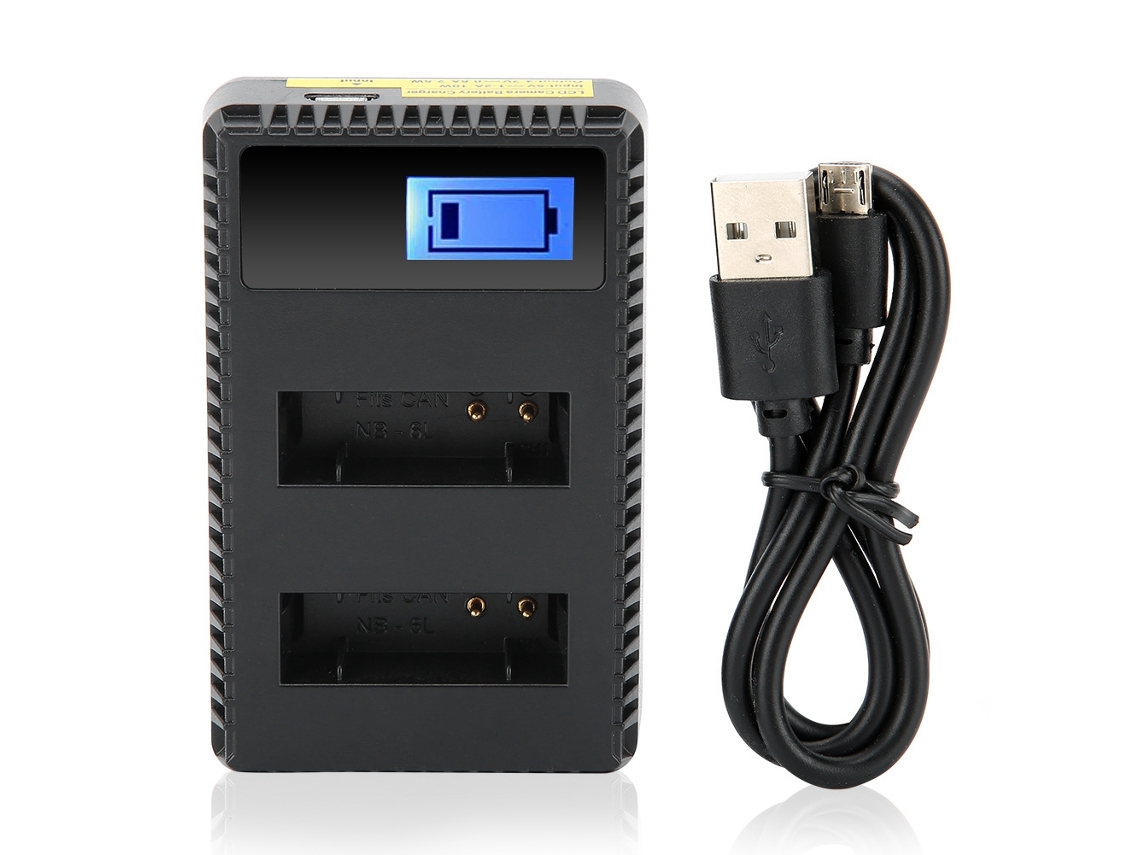 Carregador De Bateria Com Display Lcd Para Câmera Digital