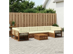 Vidaxl Conjunto De Sofás Para Exterior 8 Unid. Natural E Creme