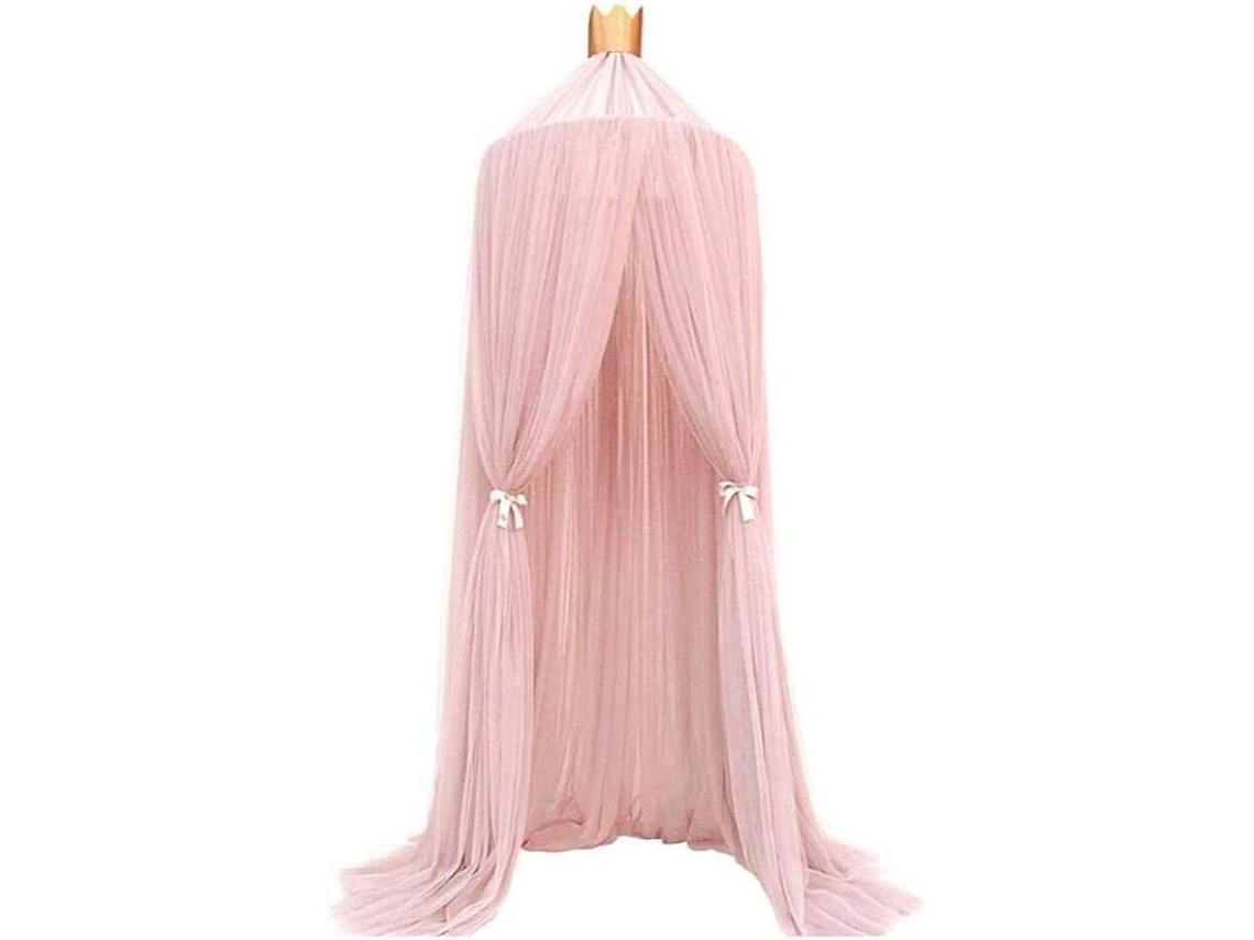 2026 mosquitera Canopy Redonda Niño Con Encaje Rosa para Cama Anti mosquitos Ideal Viajes