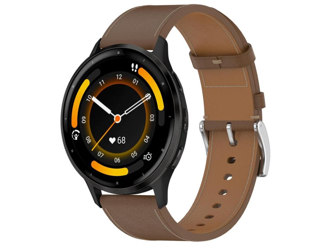 Bracelete Para Garmin Venu 3 (22mm) - Couro - Botão De Pressão Marrom