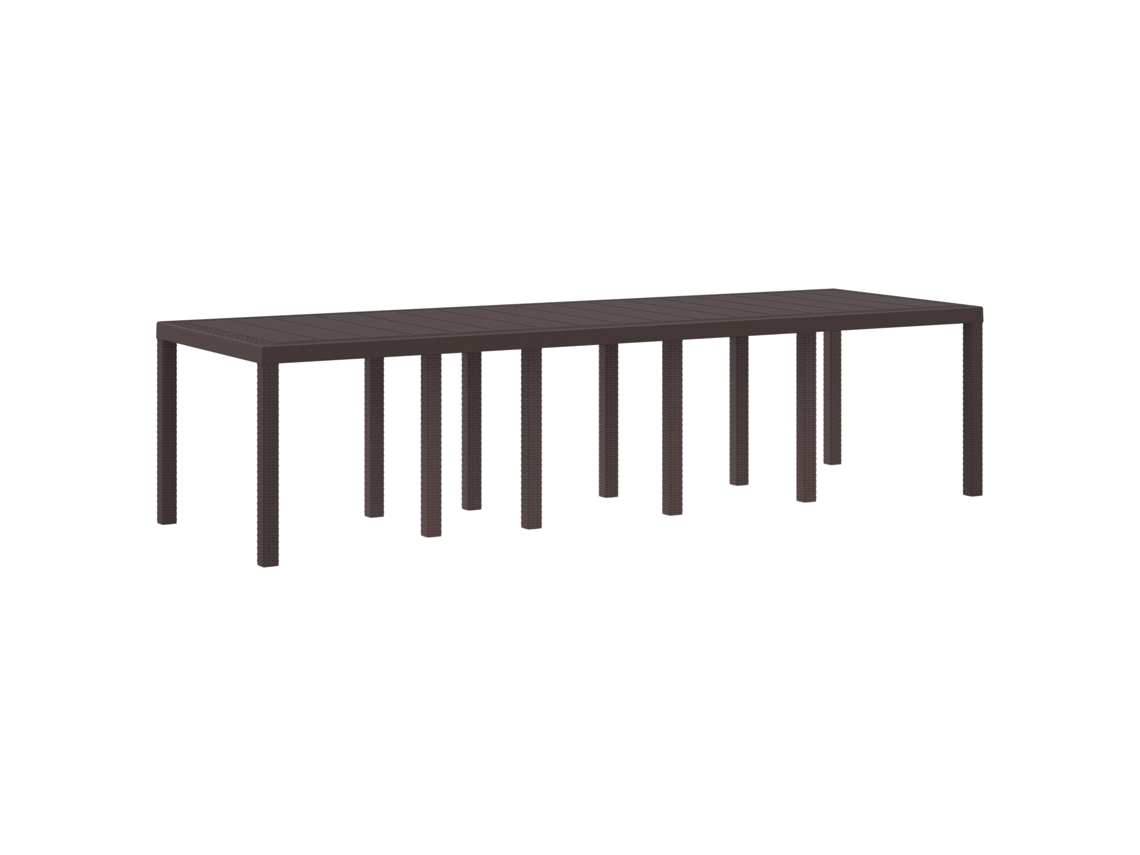 Conjunto 1 Mesa De Jardim Vidaxl Castanho Vime Pe (300 X 100 X 73 Cm)