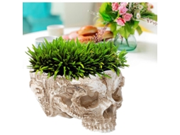 Vaso De Planta Em Forma De Crânio, Vaso Artificial De Resina Design De Personagem Esqueleto Para Halloween