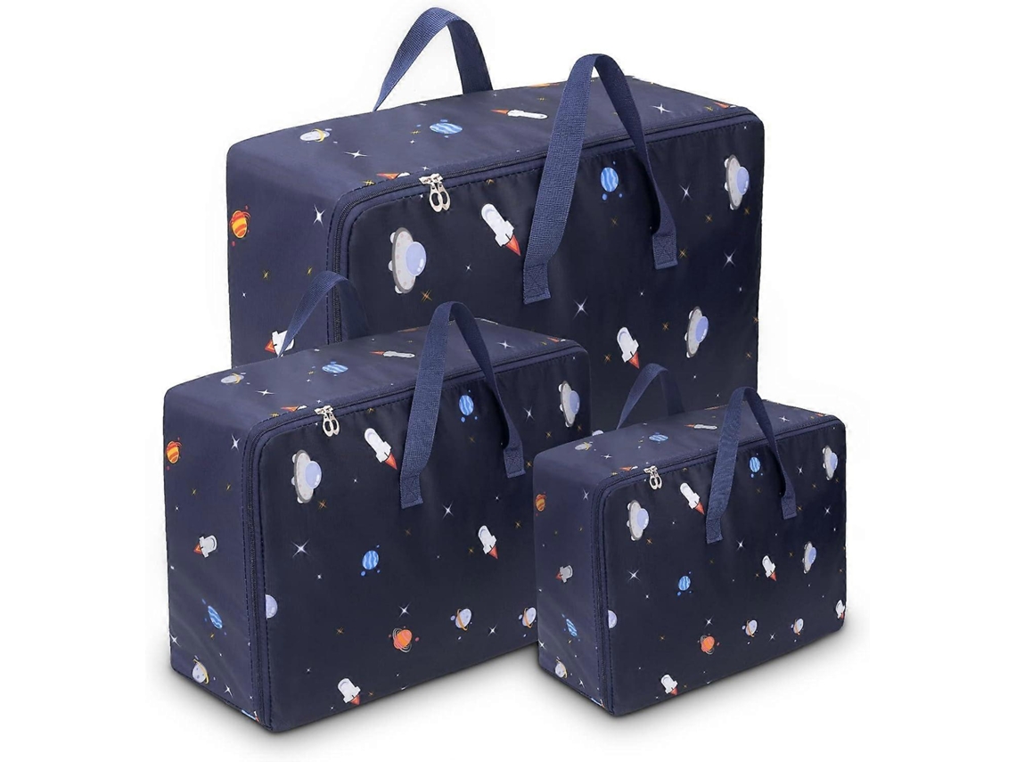 Conjunto De 3 Sacos Para Guardar Roupas Com Alças E Zíper, Almofadas Decorativas, Cobertores E Itens, Resistentes E À Prova De Umidade
