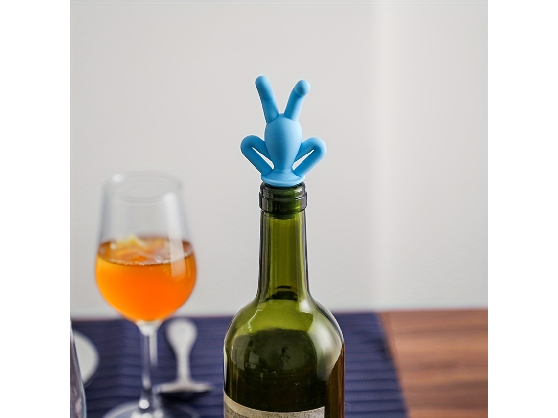 Rolha De Silicone Criativa Para Garrafa De Vinho E Champanhe, Mantém O Vinho Fresco E Vedado, Ideal Para Restaurantes.