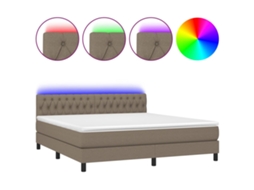 Box Spring Bed, Box Spring Beds Vidaxl Cinzento-acastanhado Tecido (180 X 200 Cm)
