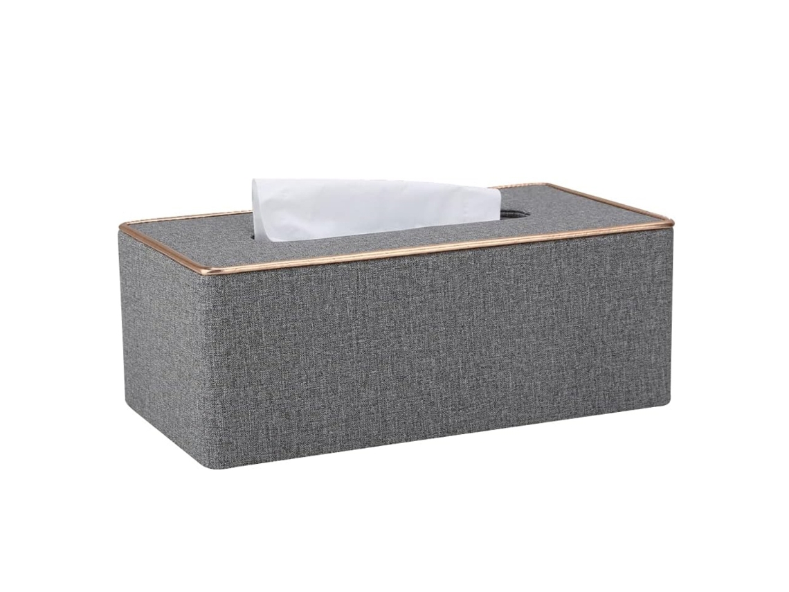 Caixa de Tecido Facial de Couro Pu Caixa de Lenço Caixa de Tecido Molhado Escritório/Carro/Casa Cinza ZMDECQNA