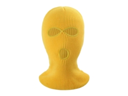 (amarelo Escuro) Chapéu De Malha Unissex De Inverno Com Três Furos, Cor Sólida, Máscara Facial Completa, Balaclava, Cúpula, Chapéu De Malha Para Cicli