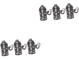 Conjunto De 6 Luminárias Retrô Com Cordão, Design Exclusivo, Base Na Cor Preta Perolada Para Lâmpada Gokoco