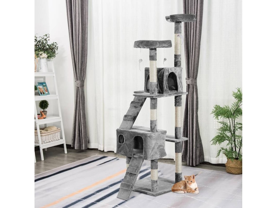 Arranhador para Gatos  PAWHUT Cinzento (50x50x170 cm)