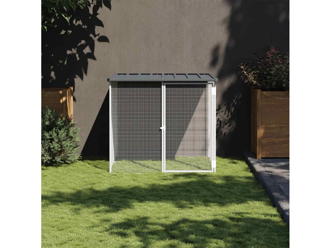 Vidaxl Galinheiro Com Teto 103x98x90 Cm Aço Galvanizado Antracite