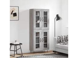 Vidaxl Armário Alto 69,5x34x180 Cm Derivados De Madeira Sonoma Cinza