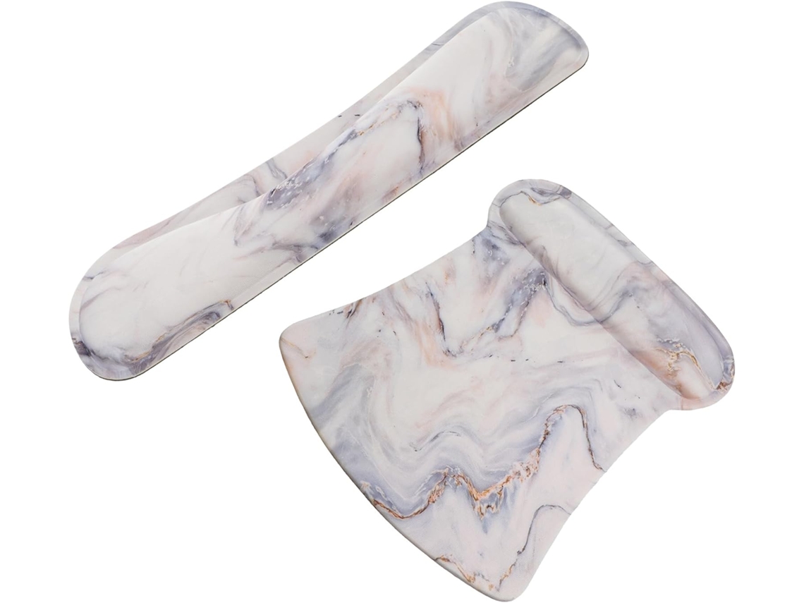 Conjunto de 2 Apoio Pulso Ergonômico Silicone Alipis para Teclado, Branco, Almofada Confortável, Peças Jogos e
