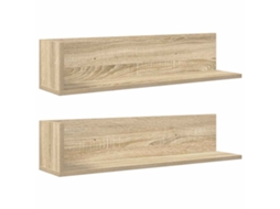 Conjunto de 2 Prateleiras de Parede Derivados de Madeira Carvalho Sonoma MAISON EXCLUSIVE