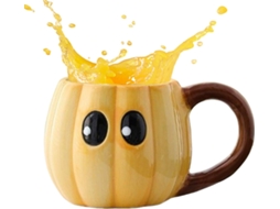 Caneca De Café De Halloween Caneca De Cerâmica Com Design De Abóbora E Olhos Grandes Decoração P Gokoco