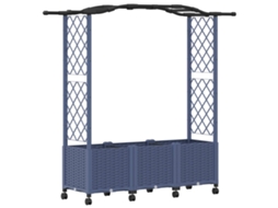 Vidaxl Cama Elevada Com Treliça E Telhado Cinzento 164 X 40 X 144 Cm