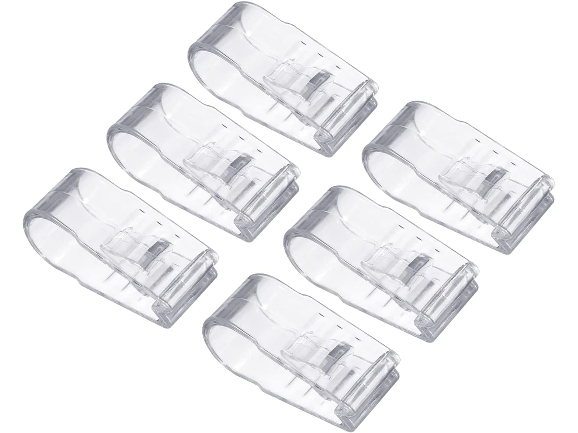 Conjunto De 6 Prendedores De Edredom Sem Agulhas, De Plástico, Para Fixar Cantos E Colchas. Transparentes. Aquaforge