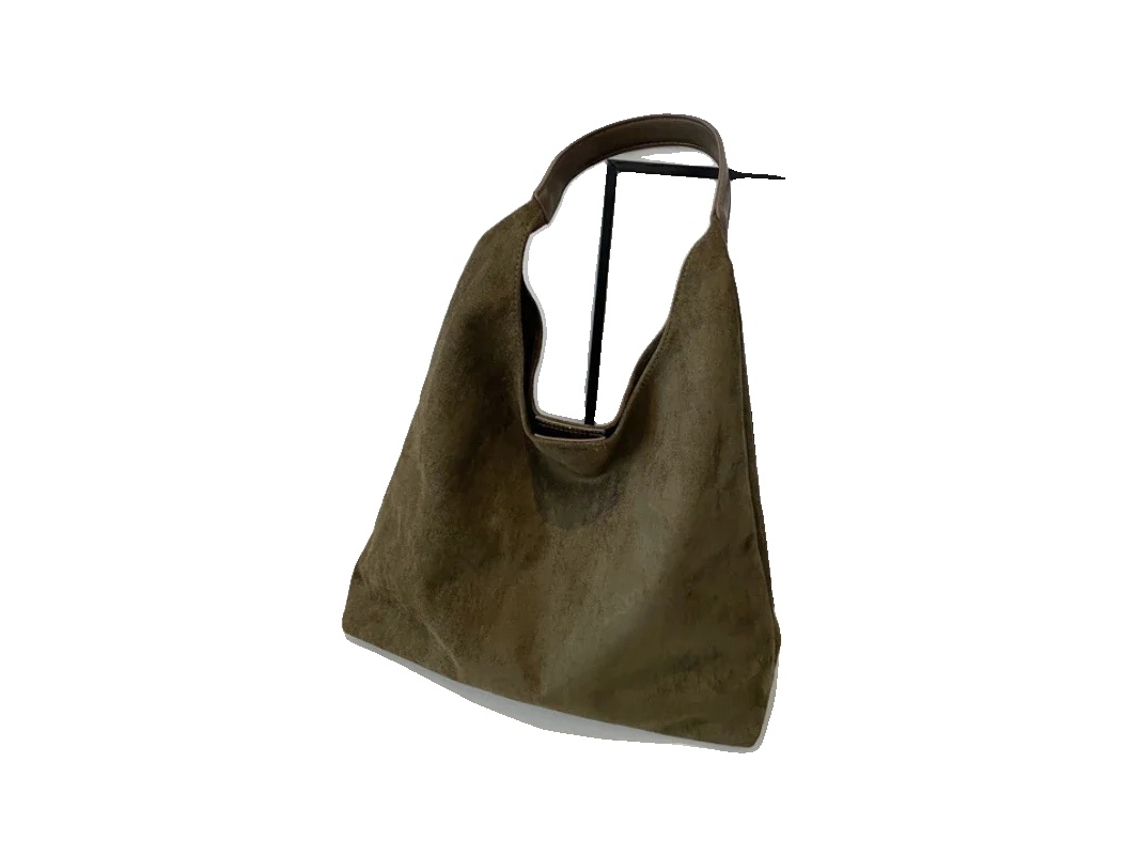 Bolsa De Ombro, Material De Suede Sintético, Design Casual De Tote, Verde