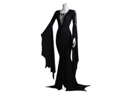 Traje De Cosplay Morticia Addams, Vestido Largo Gótico Vintage Com Renda Para Mulher, Halloween S Rojo