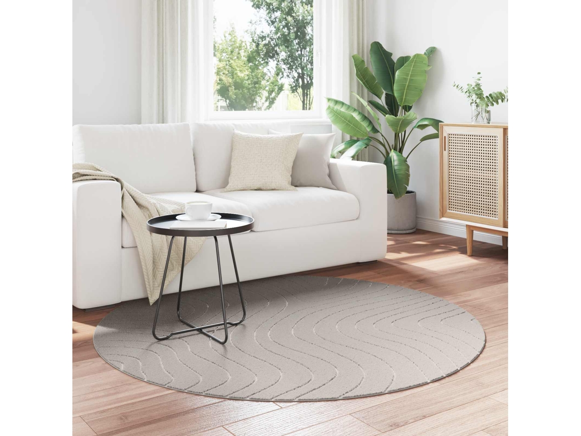 Vidaxl Tapete Para Uso Interno E Externo Palmeras Creme Ø 120 Cm